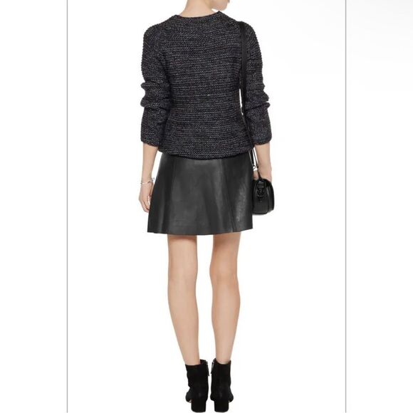 Joie black lamb skin soft leather mini skirt maisel small euc - Picture 2 of 5